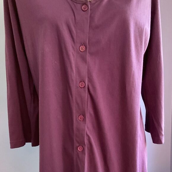 Pretty Purple Button Down Tunic Size XL - Picture 2 of 11